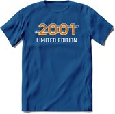 2001 Limited Edition T-Shirt | Goud - Zilver | Grappig Verjaardag en Feest Cadeau Shirt | Dames - Heren - Unisex | Tshirt Kleding Kado | - Donker Blauw - 3XL