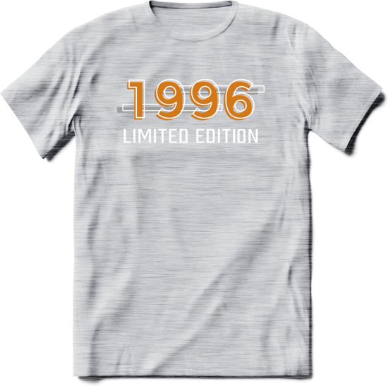 1996 Limited Edition T-Shirt | Goud - Zilver | Grappig Verjaardag en Feest Cadeau Shirt | Dames - Heren - Unisex | Tshirt Kleding Kado | - Licht Grijs - Gemaleerd - S