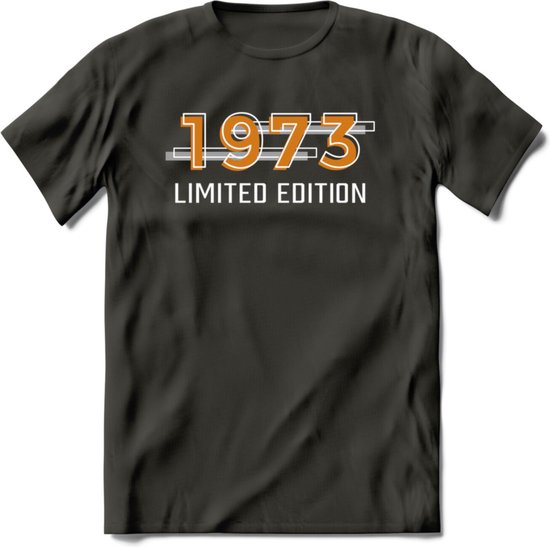 1973 Limited Edition T-Shirt | Goud - Zilver | Grappig Verjaardag en Feest Cadeau Shirt | Dames - Heren - Unisex | Tshirt Kleding Kado | - Donker Grijs - XL