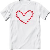 Valentijn Hart T-Shirt | Grappig Valentijnsdag Cadeautje voor Hem en Haar | Dames - Heren - Unisex | Kleding Cadeau | - Wit - XXL