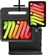 Hoesje Geschikt voor iPad Mini 6 Hoesje Kinderhoes Shockproof Hoes Kids Case Met Screenprotector - Zwart