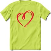 Valentijn Hart T-Shirt | Grappig Valentijnsdag Cadeautje voor Hem en Haar | Dames - Heren - Unisex | Kleding Cadeau | - Groen - M