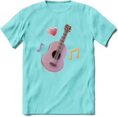Valentijn muziek T-Shirt | Grappig gitaar Valentijnsdag Cadeautje voor Hem en Haar | Dames - Heren - Unisex | Kleding Cadeau | - Licht Blauw - XXL