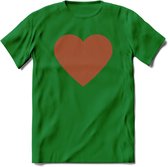 Valentijn Hart T-Shirt | Grappig Valentijnsdag Cadeautje voor Hem en Haar | Dames - Heren - Unisex | Kleding Cadeau | - Donker Groen - M