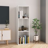 Decoways - Boekenkast/tv-meubel 36x30x114 cm spaanplaat hoogglans wit