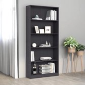 Decoways - Boekenkast met 5 schappen 80x24x175 cm spaanplaat grijs