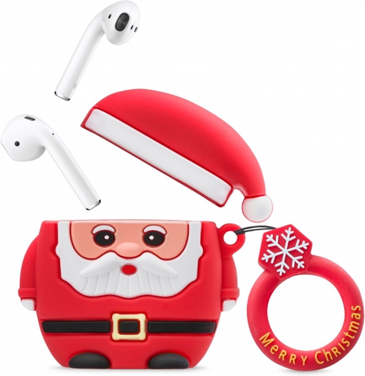 Xccess Shockproof Siliconen Hoesje voor Apple AirPods 1 - Santa