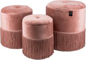 Velvet poef set van 3