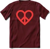 Valentijn Hart T-Shirt | Grappig Valentijnsdag Cadeautje voor Hem en Haar | Dames - Heren - Unisex | Kleding Cadeau | - Burgundy - S