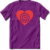 Valentijn Hart T-Shirt | Grappig Valentijnsdag Cadeautje voor Hem en Haar | Dames - Heren - Unisex | Kleding Cadeau | - Paars - XL