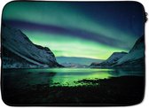 Laptophoes 14 inch 36x26 cm - Noorderlicht - Macbook & Laptop sleeve Ongelooflijke noorderlicht in Noorwegen - Laptop hoes met foto