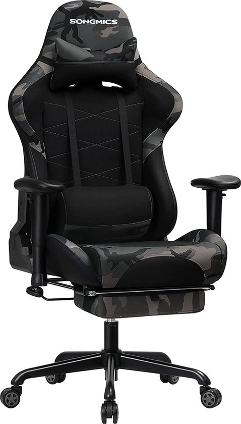 Gamingstoel - SpeedyFurniture - Verstelbare hoogte - Kantelmechanisme - Zwart