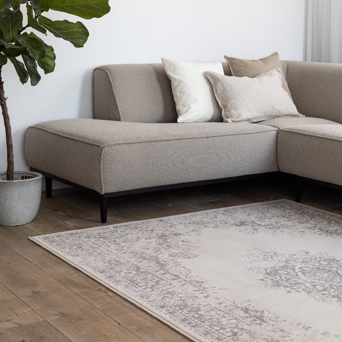 Vintage Vloerkleed Keshan Zand/Beige - 160 x 230 cm - (M)