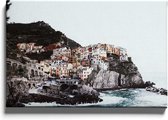 Walljar - Seaside Town - Muurdecoratie - Canvas schilderij