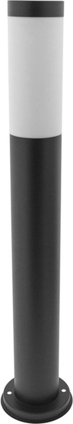 LED Tuinverlichting - Staande Buitenlamp - Exotro Malini - RVS - Mat Zwart - E27 Fitting - Rond - 65cm