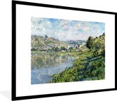 Fotolijst incl. Poster - Landscape at Vetheuil - Schilderij van Claude Monet - 80x60 cm - Posterlijst