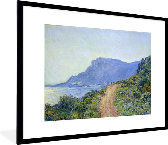 Affiche avec cadre La Corniche près de Monaco - Peinture de Claude Monet - 80x60 cm