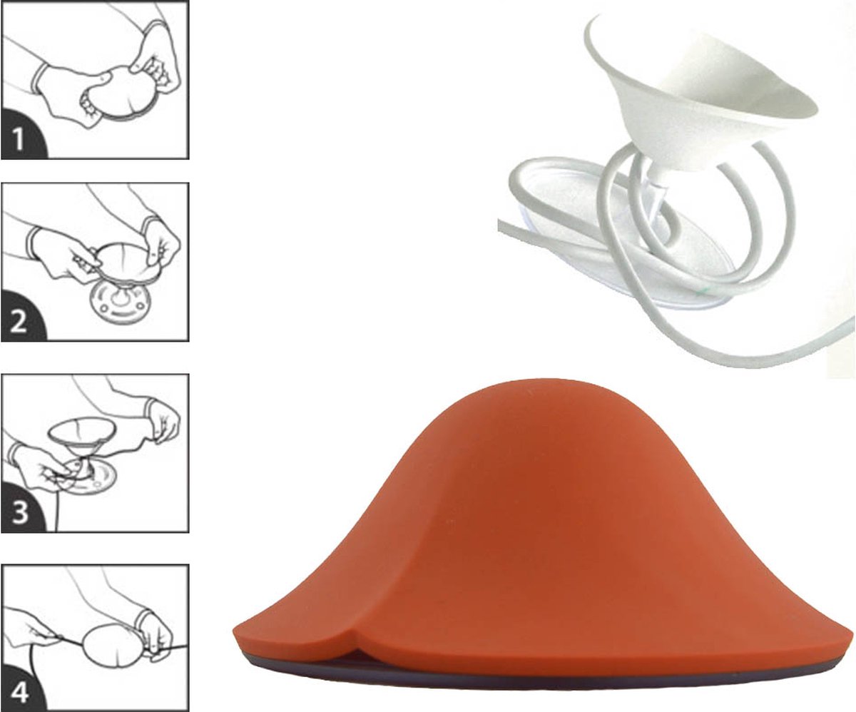 noerwinder - Cable Kiss - Terracotta Oranje - Flexibel kunststof - Ø13 cm x H 5,5 cm