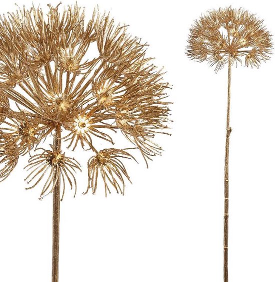 Branche d'allium d'or de plante de brindille avec des paillettes