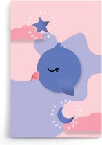 Poster Kinderkamer zonder lijst - Poster Babykamer - Jongen en Meisje - Wanddecoratie - Kinderposters - Cadeau - Sleeping Bird - 30 x 45 cm