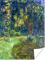 Poster De waterlelievijver - Schilderij van Claude Monet - 90x120 cm