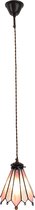 LumiLamp Hanglamp Tiffany 18*15*115 cm E14/max 1*25W Roze Glas, Metaal Rond Hanglamp Eettafel Hanglampen Eetkamer