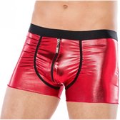 Andalea heren boxershorts rood van wetlook materiaal met ritssluiting L/XL
