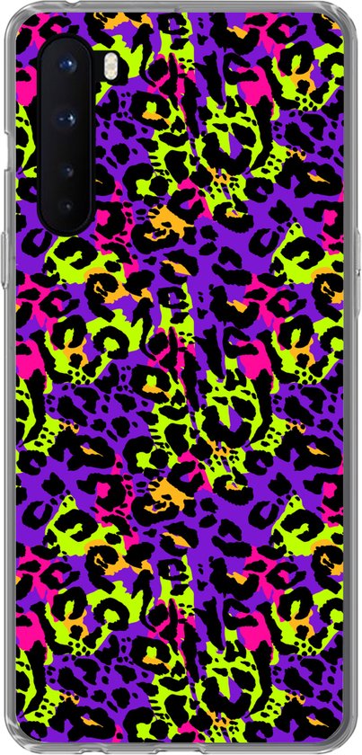 OnePlus Nord - Imprimé animal - Arc-en-ciel - Néon - Coque de téléphone en Siliconen