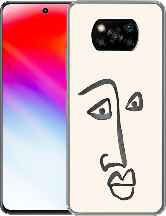 Coque Xiaomi Poco X3 NFC - Visage - Yeux - Line au Art - Siliconen