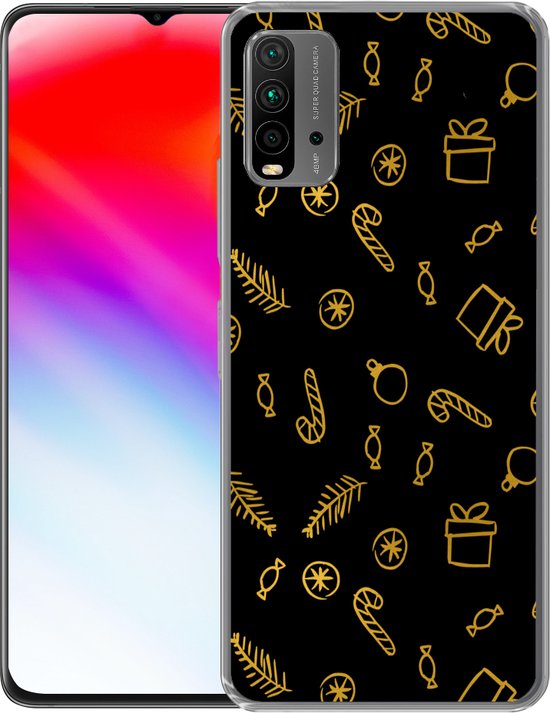Coque de téléphone compatible avec Xiaomi compatible avec Redmi 9T - Noël - Cadeau - Snoep - Coque de téléphone en Siliconen Coque de téléphone