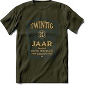 20 Jaar Legendarisch Gerijpt T-Shirt | Royal Blue - Ivoor | Grappig Verjaardag en Feest Cadeau Shirt | Dames - Heren - Unisex | Tshirt Kleding Kado | - Leger Groen - L