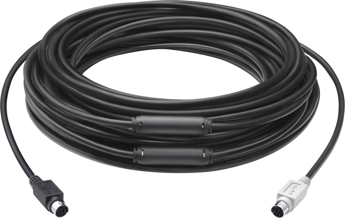 Logitech 939-001490 PS/2-kabel 15 m 6-p Mini-DIN Zwart