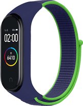 Xiaomi Mi band 3/4/5/6 nylon sport loop band - limoen - Geschikt voor