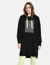 TAIFUN Dames Casual hoodie met capuchon Schwarz gemustert-46