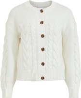 Vila Vest Vianna L/s Cable Knit Cardigan 14070549 White Alyssum Dames Maat - S