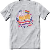 Be Proud Of Yourself | Pride T-Shirt | Grappig LHBTIQ+ / LGBTQ / Gay / Homo / Lesbi Cadeau Shirt | Dames - Heren - Unisex | Tshirt Kleding Kado | - Licht Grijs - Gemaleerd - 3XL