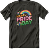 Pride Day | Pride T-Shirt | Grappig LHBTIQ+ / LGBTQ / Gay / Homo / Lesbi Cadeau Shirt | Dames - Heren - Unisex | Tshirt Kleding Kado | - Donker Grijs - XL