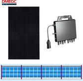 Pakket - 4 stuks DMEGC 330wp zonnepanelen met APSystems QS1 micro omvormer en monitoring per paneel - Plat dak zuid landscape 1 rij