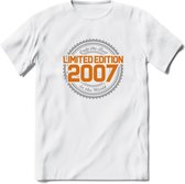 2007 Limited Edition Ring T-Shirt | Zilver - Goud | Grappig Verjaardag en Feest Cadeau Shirt | Dames - Heren - Unisex | Tshirt Kleding Kado | - Wit - XXL