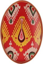 Les Ottomans  - Dienblad ovaal handbeschilderd Ikat 48x39cm rood - Serveerplateaus