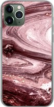 Coque iPhone 11 Pro - Marbre - Goud - Rose - Siliconen