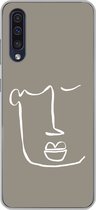 Geschikt voor Samsung Galaxy A50 hoesje - Lippen - Abstract - Line art - Siliconen Telefoonhoesje