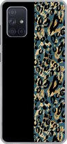 Geschikt voor Samsung Galaxy A51 5G hoesje - Panterprint - Goud - Vacht - Siliconen Telefoonhoesje