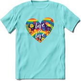 Love Is Love | Pride T-Shirt | Grappig LHBTIQ+ / LGBTQ / Gay / Homo / Lesbi Cadeau Shirt | Dames - Heren - Unisex | Tshirt Kleding Kado | - Licht Blauw - S