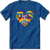 Love Is Love | Pride T-Shirt | Grappig LHBTIQ+ / LGBTQ / Gay / Homo / Lesbi Cadeau Shirt | Dames - Heren - Unisex | Tshirt Kleding Kado | - Donker Blauw - XL