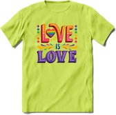 Love Is Love | Pride T-Shirt | Grappig LHBTIQ+ / LGBTQ / Gay / Homo / Lesbi Cadeau Shirt | Dames - Heren - Unisex | Tshirt Kleding Kado | - Groen - XXL