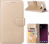 LuxeBass Hoesje geschikt voor Samsung Galaxy S10E - Bookcase Goud - portemonnee hoesje - telefoonhoes - gsm hoes - telefoonhoesjes