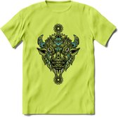 Bizon - Dieren Mandala T-Shirt | Lichtblauw | Grappig Verjaardag Zentangle Dierenkop Cadeau Shirt | Dames - Heren - Unisex | Wildlife Tshirt Kleding Kado | - Groen - M