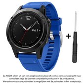 Blauw Siliconen wearable horlogebandje Garmin Fenix 5 (& 5 Plus & Sapphire) / Forerunner 935/945 / Quatix 5 &5 Sapphire / Fenix 6 &6 Plus / Approach S60 & S62 / MARQ devices / D2 D
