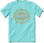 2003 The One And Only T-Shirt | Goud - Zilver | Grappig Verjaardag  En  Feest Cadeau | Dames - Heren | - Licht Blauw - M